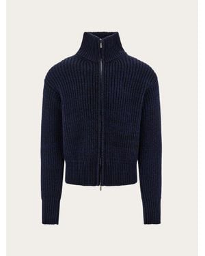 Ferragamo Knitted Blouson - Blue