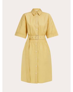 Ferragamo Cotton And Silk Shirt Dress - Yellow