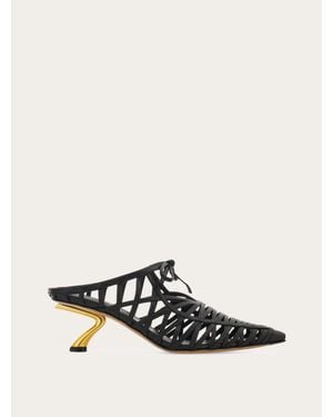 Ferragamo S-Shaped Heel Mule - Black