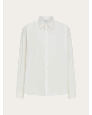 Ferragamo Shirt With Tonal Embroidered F - White