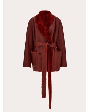 Ferragamo Reversible Shearling Jacket - Red