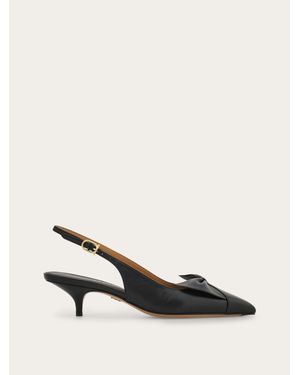 Ferragamo Donna Slingback Con Fiocco Taglia - Neutro