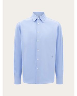 Ferragamo Shirt With Micro Print - Blue