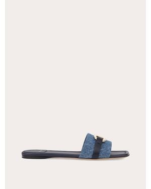 Ferragamo Gancini Ornament Slide - White