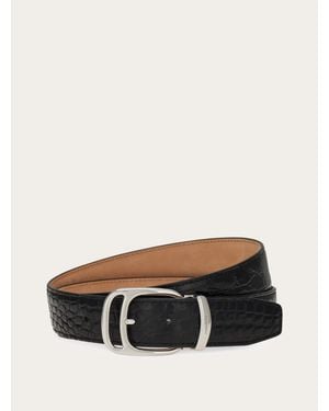 Ferragamo Herren Verstellbarer Gürtel - Schwarz