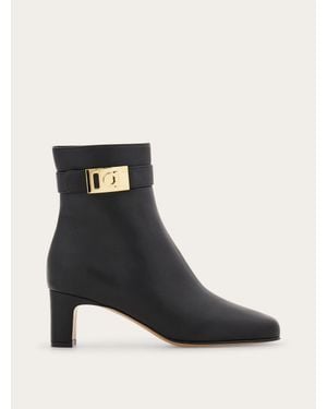 Ferragamo Hug Buckle Ankle Boot - Black