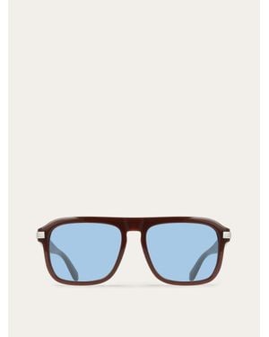 Ferragamo Rectangular Frame Sunglasses - Blue