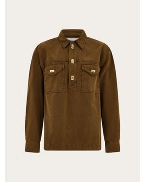 Ferragamo Uomo Camicia Work - Verde