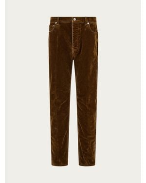 Ferragamo Hombre Pantalones 5 Bolsillos Marrón