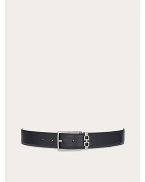 Ferragamo Reversible And Adjustable Gancini Belt - White