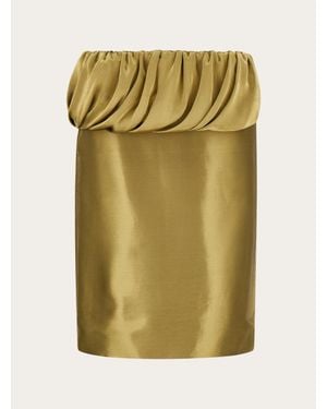 Ferragamo Liquid Lamé Skirt - Green