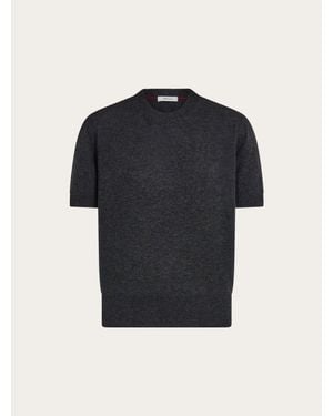 Ferragamo Pure Wool Top With Gancini Detail - Blue