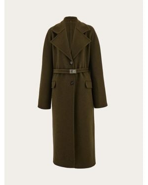 Ferragamo Donna Cappotto Monopetto - Verde