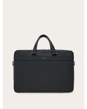 Ferragamo Monogram Briefcase - Black