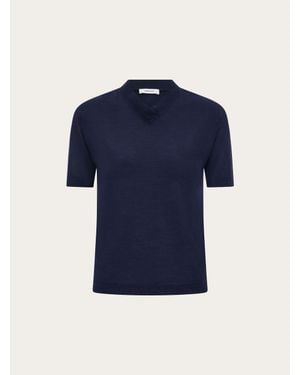 Ferragamo Silk T-Shirt - Blue