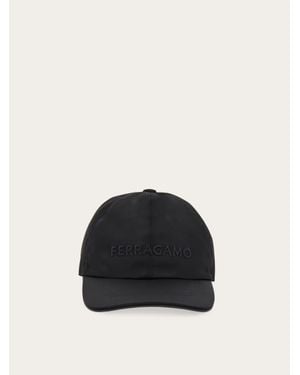 Ferragamo Uomo Cappellino Con Firma Ricamata - Nero
