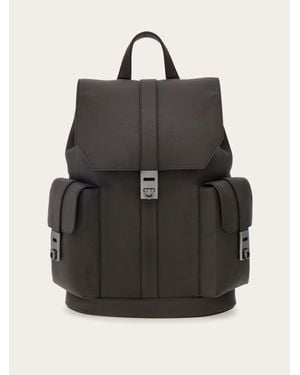 Ferragamo Hommes Sac À Dos Double Poche Brun - Noir