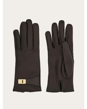 Ferragamo Gloves With Buckle - Black