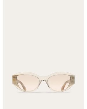 Ferragamo Oval Frame Sunglasses - Natural