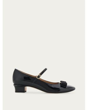 Ferragamo Mujer Mary Jane Lazo Vara Negro Talla - Blanco