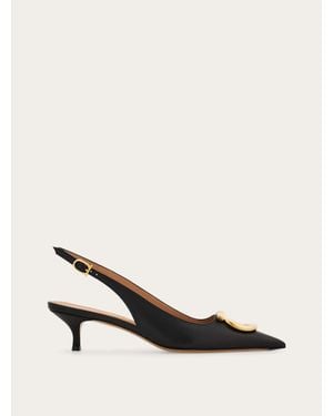 Ferragamo Maxi Gancini Slingback - Natural