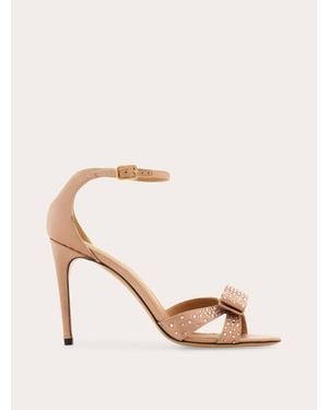 Ferragamo Vara Bow Sandal With Crystals .5 - Natural