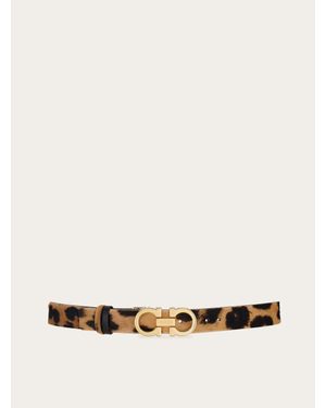Ferragamo Adjustable Gancini Belt - White