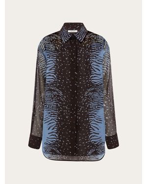 Ferragamo Silk Georgette Shirt - Blue
