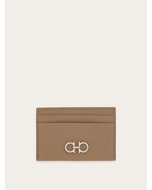 Ferragamo Gancini Credit Card Holder - Natural