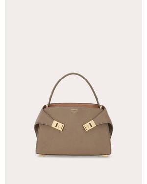 Ferragamo Hug Soft Bicolor Handbag (Xs) - Natural