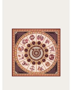 Ferragamo Damen Seidenhalstuch Mit Horoskop-Print - Pink