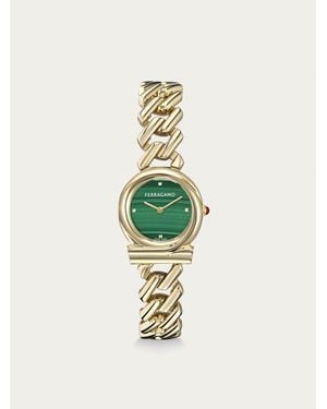 Ferragamo Gancini Twisted Chain Watch - Green