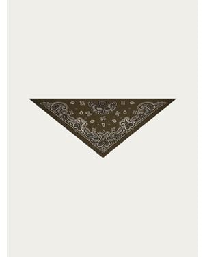 Ferragamo Arabesque Print Triangle Scarf - Natural