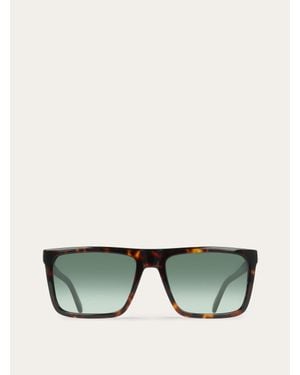 Ferragamo Rectangular Frame Sunglasses - Green