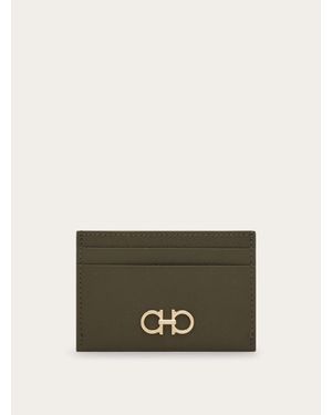 Ferragamo Gancini Credit Card Holder - Green