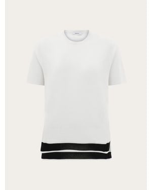 Ferragamo Knitted Silk T-Shirt - White