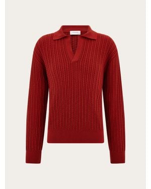Ferragamo Herren Pullover Mit Polokragen - Rot
