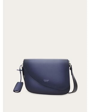 Ferragamo Herren Fiamma Kuriertasche (S) - Blau