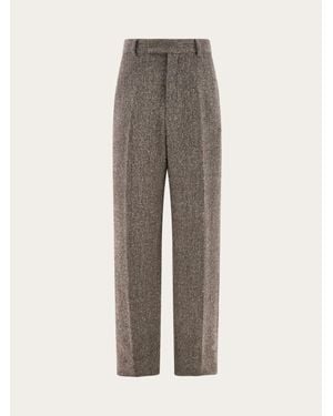 Ferragamo Wide Legged Chevron Trouser - Gray