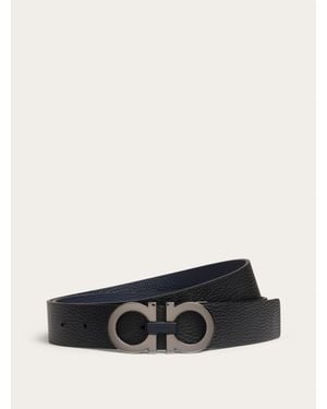 Ferragamo Gancini Reversible And Adjustable Belt - White