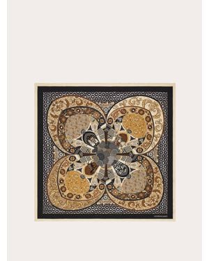 Ferragamo Monile Print Silk Scarf - Natural