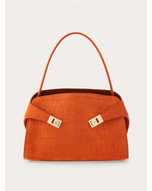 Ferragamo Hug Soft Shoulder Bag (M) - Orange