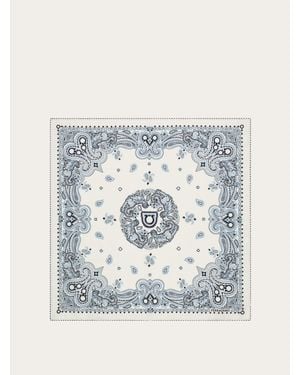 Ferragamo Arabesque Print Silk Scarf - Blue