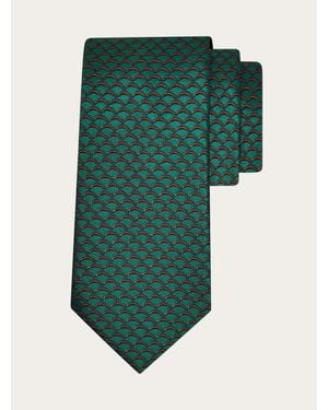 Ferragamo Archi Print Silk Tie - Green