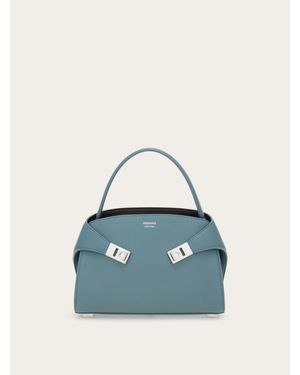 Ferragamo Hug Soft Bicolor Handbag (Xs) - Blue