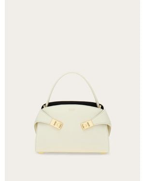 Ferragamo Hug Soft Bicolor Handbag (Xs) - Natural