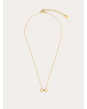 Ferragamo Necklace With Bow Pendant - Natural