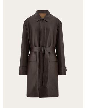 Ferragamo Herren Mantel Aus Hirschleder - Braun