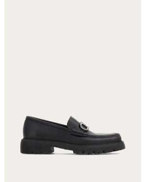 Ferragamo Moccasin With Gancini Ornament .5 - White