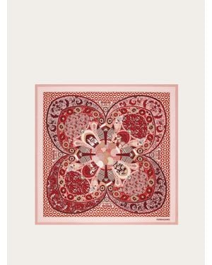 Ferragamo Damen Seidenhalstuch Mit Monile-Print - Pink